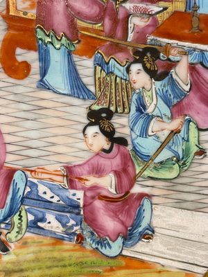 Six Chinese Canton famille rose deep plates with narrative design, 19th C. — photo 4