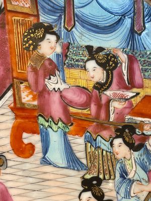 Six Chinese Canton famille rose deep plates with narrative design, 19th C. — photo 5