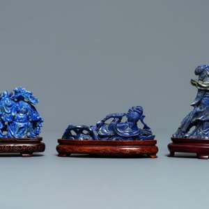 Six Chinese carved lapis lazuli groups, 19/20thC. — 照片 5