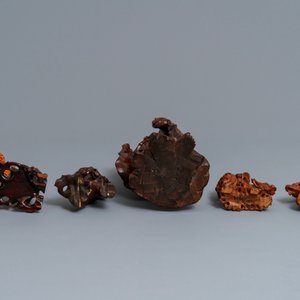 Six Chinese carved wood figures, 19/20th C. — photo 6