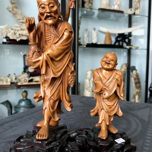 Six Chinese carved wood figures, 19/20th C. — photo 10