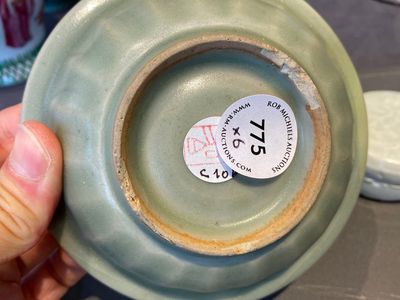 Six Chinese celadon- and qingbai-glazed wares, Song and later — 照片 3