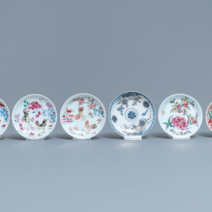 Six Chinese famille rose and Imari-style cups and saucers, Yongzheng/Qianlong — 照片 2