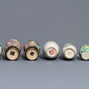 Six Chinese famille rose and verte vases, 19th C. — photo 6