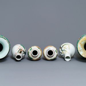 Six Chinese famille rose and verte vases, 19th C. — photo 5