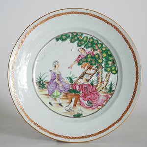 Six Chinese famille rose cherrypickers plates, Qianlong — photo 10