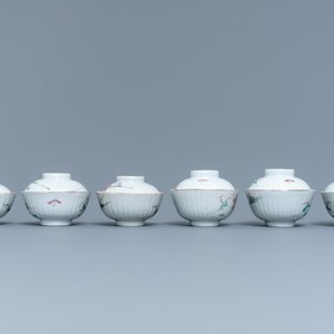 Six Chinese famille rose covered bowls on stands, 19th C. — 照片 7