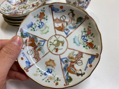 Six Chinese famille rose cups and saucers, Xianfeng mark and of the period — 照片 2