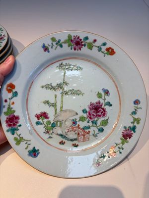 Six Chinese famille rose 'Flower Garden' plates, Qianlong — 照片 1