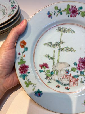 Six Chinese famille rose 'Flower Garden' plates, Qianlong — 照片 2