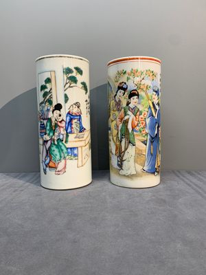 Six Chinese famille rose hat stands, 19/20th C. — foto 1