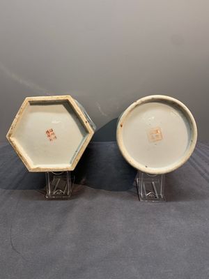Six Chinese famille rose hat stands, 19/20th C. — foto 12