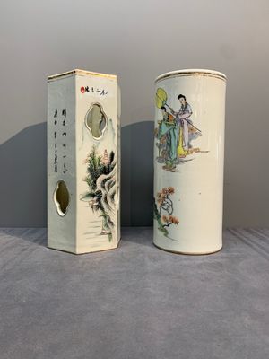 Six Chinese famille rose hat stands, 19/20th C. — foto 8