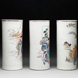 Six Chinese famille rose hat stands, 19/20th C. — foto 11