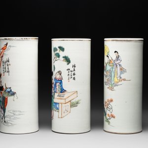 Six Chinese famille rose hat stands, 19/20th C. — foto 9