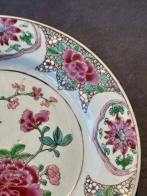 Six Chinese famille rose 'peacock and flowers' plates, Yongzheng — 照片 23
