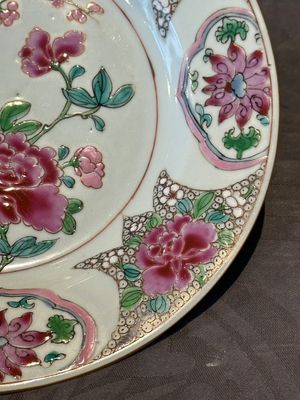 Six Chinese famille rose 'peacock and flowers' plates, Yongzheng — 照片 24