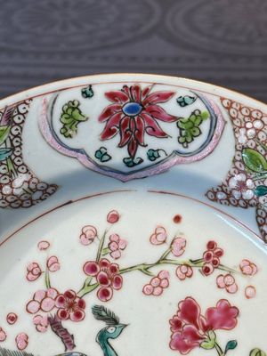 Six Chinese famille rose 'peacock and flowers' plates, Yongzheng — 照片 5