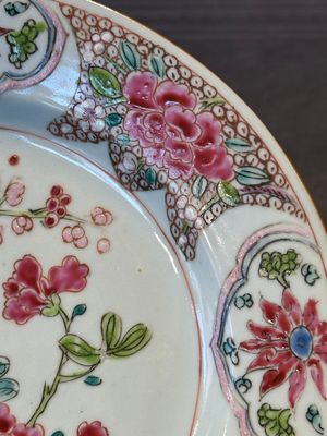 Six Chinese famille rose 'peacock and flowers' plates, Yongzheng — 照片 6