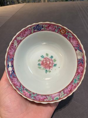 Six Chinese famille rose 'phoenix and peony' bowls and plates for the Straits or Peranakan market, Republic — photo 24