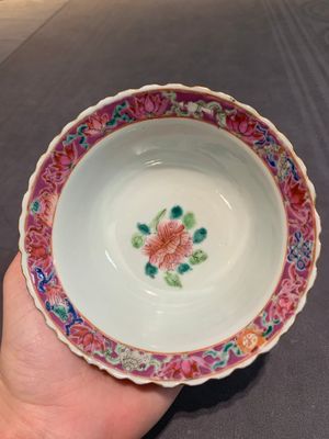Six Chinese famille rose 'phoenix and peony' bowls and plates for the Straits or Peranakan market, Republic — photo 36