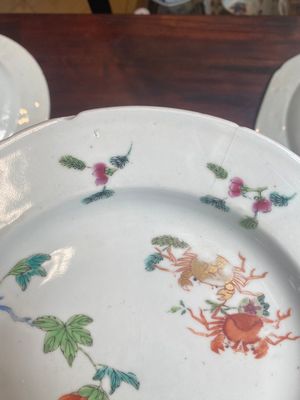Six Chinese famille rose plates with floral design, Qianlong — 照片 3