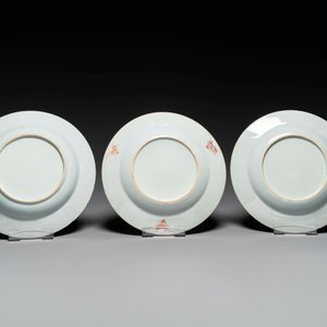 Six Chinese famille rose plates with floral design, Qianlong — 照片 3
