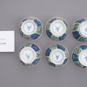 Six Chinese famille verte cups and saucers, Kangxi — photo 12