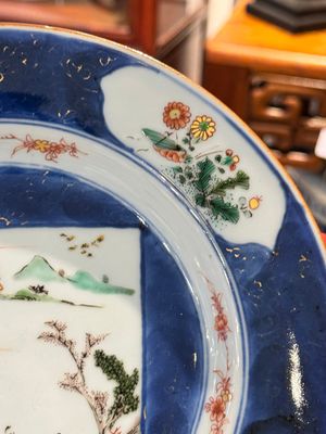 Six Chinese famille verte 'Xie Qin Fang You 攜琴訪友' plates, Kangxi — 照片 12