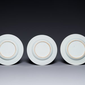 Six Chinese famille verte 'Xie Qin Fang You 攜琴訪友' plates, Kangxi — 照片 5