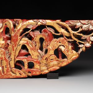 Six Chinese gilt and lacquered wooden panels, 19th C. — photo 3