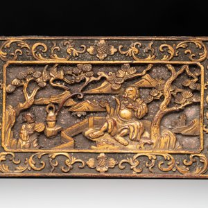 Six Chinese gilt and lacquered wooden panels, 19th C. — photo 8