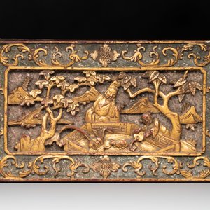 Six Chinese gilt and lacquered wooden panels, 19th C. — photo 10
