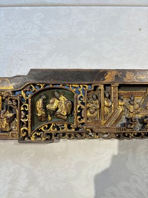Six Chinese gilt-lacquered carved wooden panels with narrative design, 19th C. — 照片 28