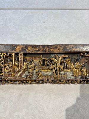 Six Chinese gilt-lacquered carved wooden panels with narrative design, 19th C. — 照片 29