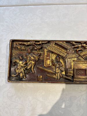 Six Chinese gilt-lacquered carved wooden panels with narrative design, 19th C. — 照片 33