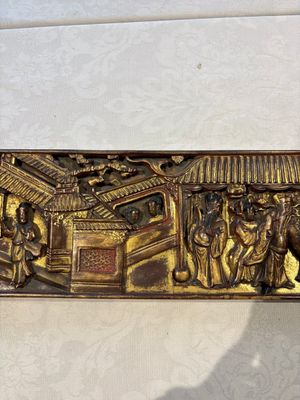 Six Chinese gilt-lacquered carved wooden panels with narrative design, 19th C. — 照片 34