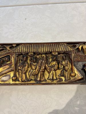 Six Chinese gilt-lacquered carved wooden panels with narrative design, 19th C. — 照片 35
