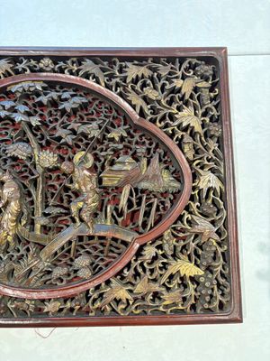 Six Chinese gilt-lacquered carved wooden panels with narrative design, 19th C. — 照片 4