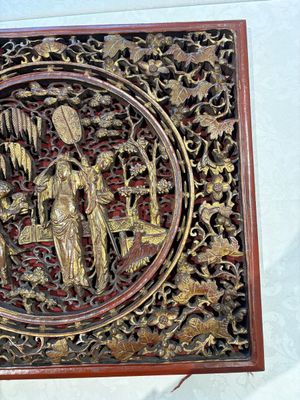 Six Chinese gilt-lacquered carved wooden panels with narrative design, 19th C. — 照片 9