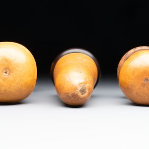 Six Chinese gourd cricket cages and seven carved gourds, 20th C. — photo 7