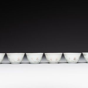 Six Chinese grisaille cups and saucers with Magu and a servant, Yongzheng/Qianlong — 照片 3