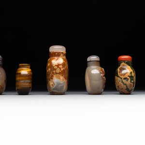 Six Chinese hardstone and agate snuff bottles, 19/20th C. — photo 3
