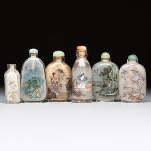 Six Chinese inside-painted snuff bottles, signed Xue Shaofu 薛少甫, Ye Fuying 葉甫英 and Yan Yutian 閻玉田, 20th C. — photo 1