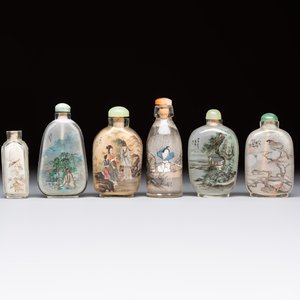 Six Chinese inside-painted snuff bottles, signed Xue Shaofu 薛少甫, Ye Fuying 葉甫英 and Yan Yutian 閻玉田, 20th C. — photo 2