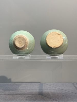 Six Chinese Longquan celadon jarlets, Yuan/Ming — photo 12