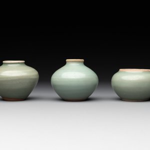 Six Chinese Longquan celadon jarlets, Yuan/Ming — photo 2