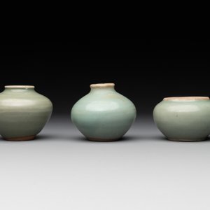 Six Chinese Longquan celadon jarlets, Yuan/Ming — photo 3