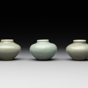 Six Chinese Longquan celadon jarlets, Yuan/Ming — photo 7