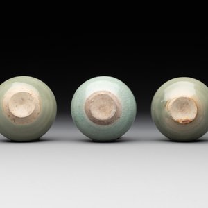 Six Chinese Longquan celadon jarlets, Yuan/Ming — photo 9